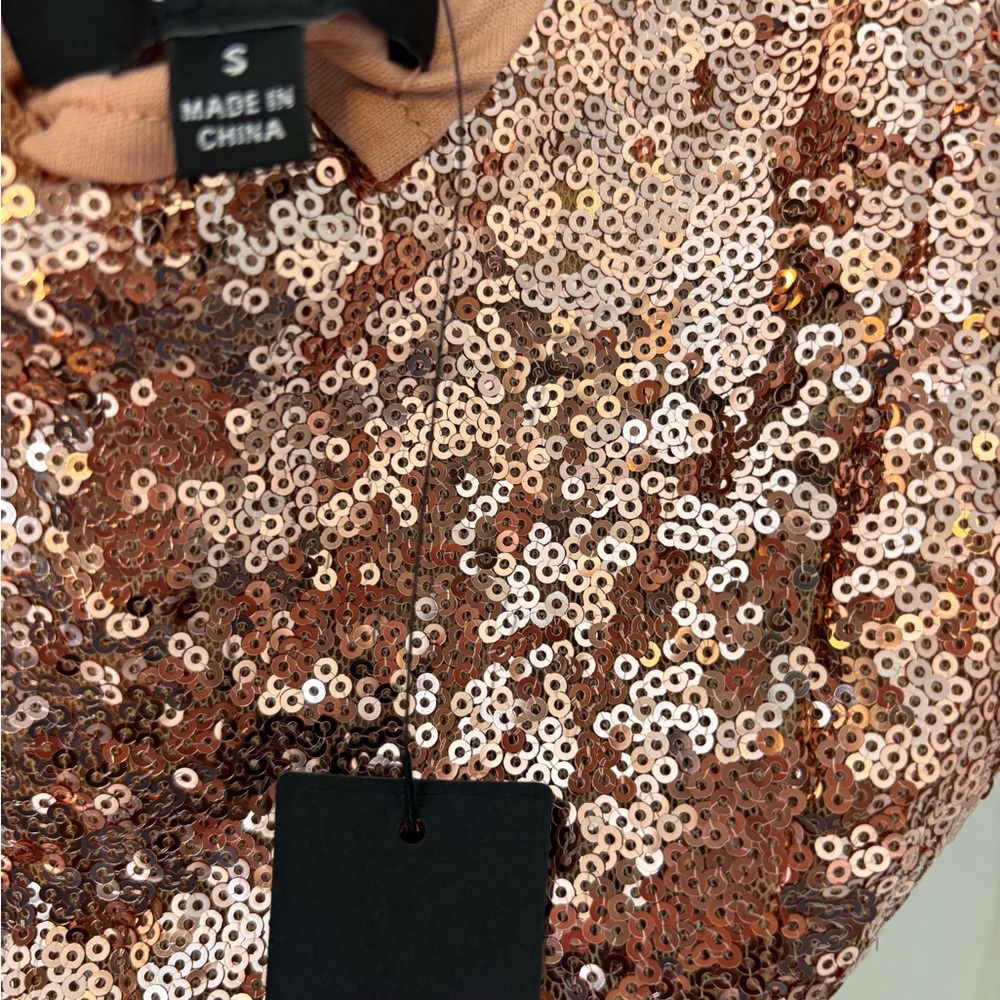 Lulu's Rose Gold Sequin Dress - Picture 5 of 6